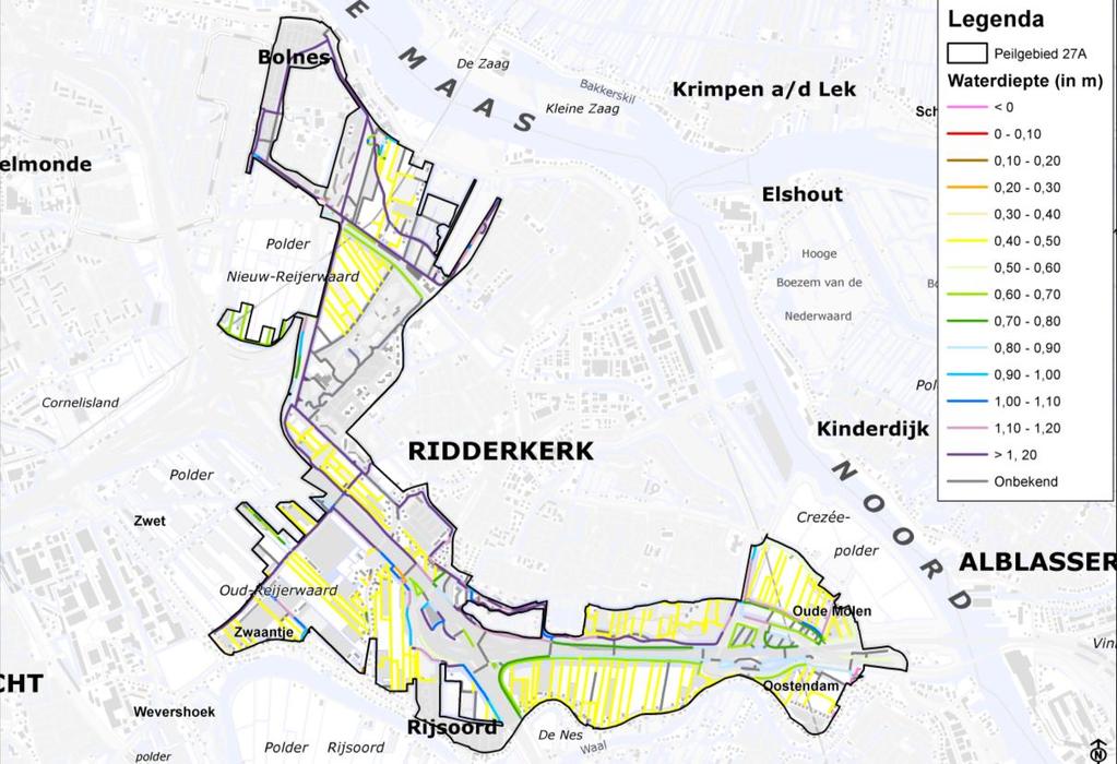 tabel 11: Hoofdwatergangen en overige watergangen breder dan 4 m.