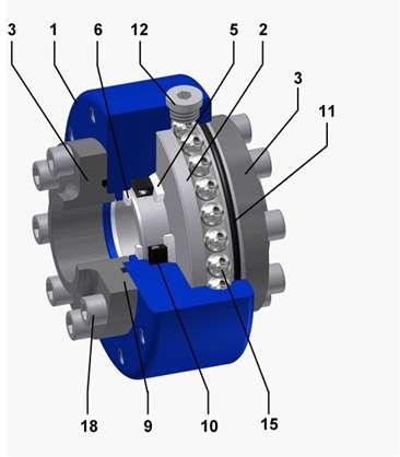 Draaikoppeling type LCF Uitvoeringen Diameter DN40 / 1 1/2" tot DN150 / 6" Maximale werkdruk 40 bar / 580 psi * Werk temperatuur -55 C tot 250 C -67 F tot 482 F * Materiaal 26CrMo4, 42CrMo4, 1.