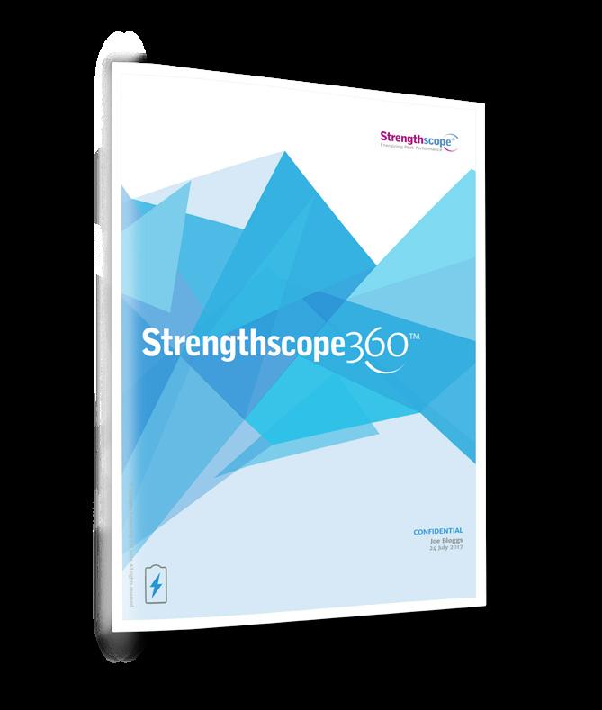 Je eigen unieke Strengthscope profiel Je sterke punten in overdrive en andere potentiële prestatierisico s 360-graden feedback over hoe de mensen om je heen jouw sterke punten in de praktijk tot