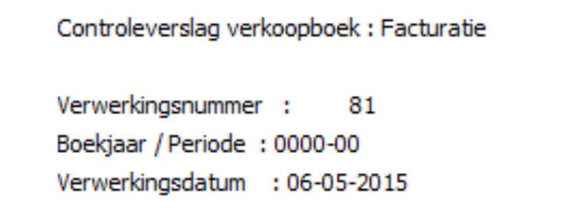 2. Als u op de optie Facturen klikt, krijgt u het volgende venster: Het veld Laatste verwerking wordt altijd automatisch gevuld.