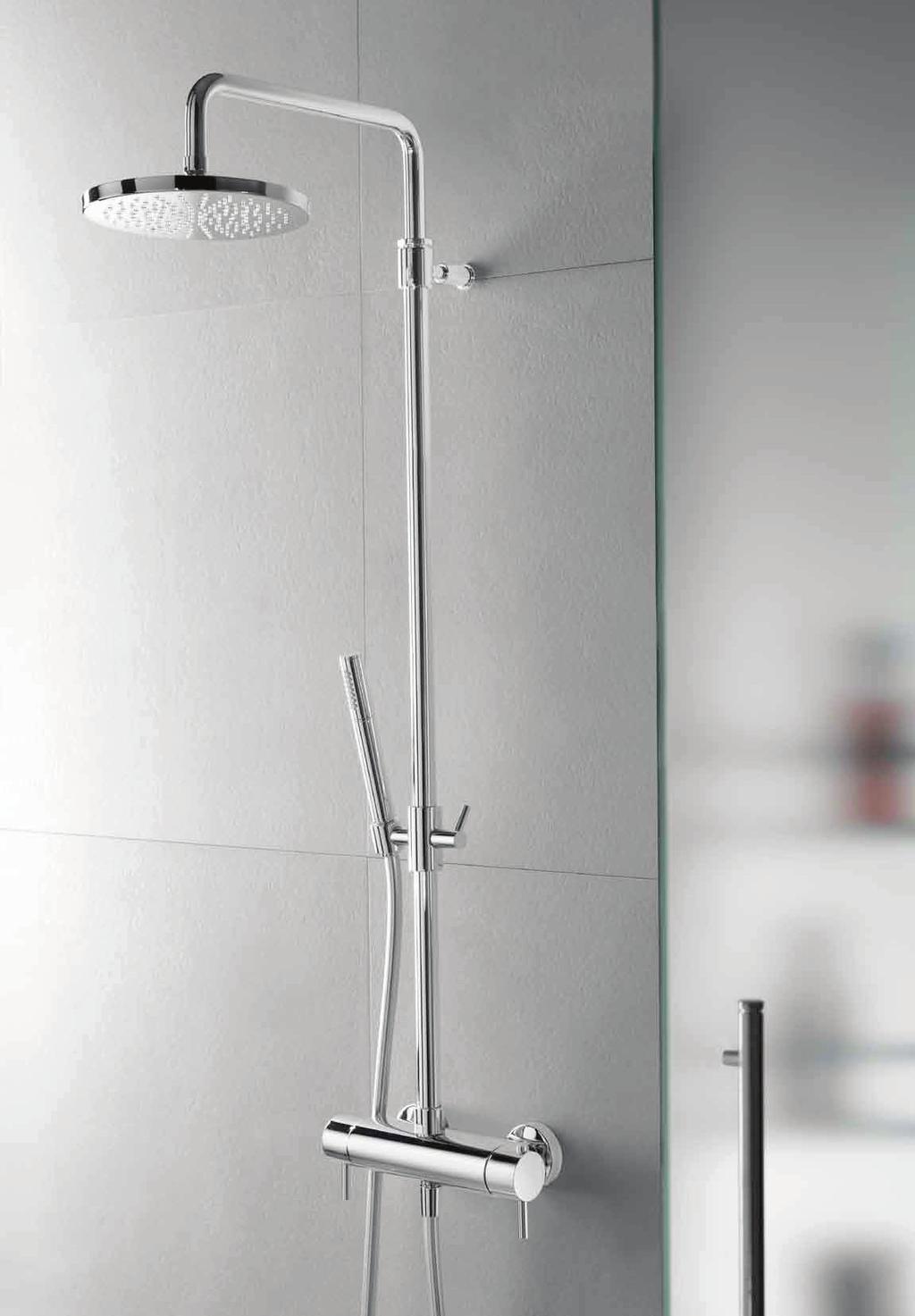 SDS 5A Thermostatische StortDoucheSet Complete thermostatic shower set wall mounted with straight column, wall mounted