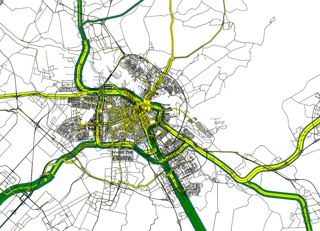 doorgaand verkeer (geen herkomst of bestemming binnen Amsterdam). Bron: Verkeersmodel Amsterdam (v2.0). Etmaalintensiteiten 2015.