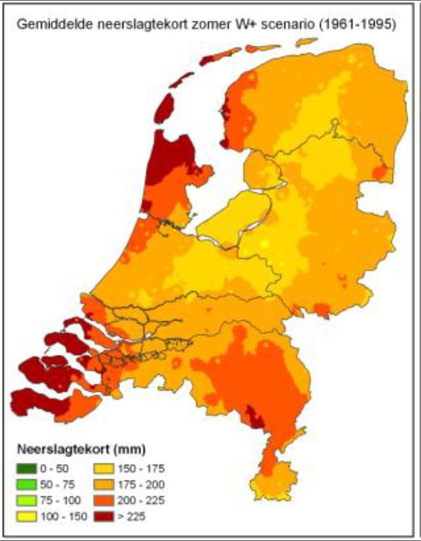 (links), en W+ (rechts) van 35 jaar weer(prognoses)