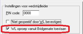 Bridgemate Pager Handleiding Pagina 5 Bridgemate Control Software Configureren Wedstrijdleider oproepen vanuit de Bridgemate toestaan Wedstrijdleider oproepen worden gedaan door spelers met behulp