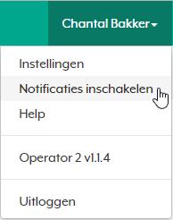 4. Notificaties van inkomende oproepen Het is mogelijk om te worden genotificeerd bij elke nieuwe inkomende oproep op uw toestel, ook als de Operator-applicatie op de achtergrond actief is en u in