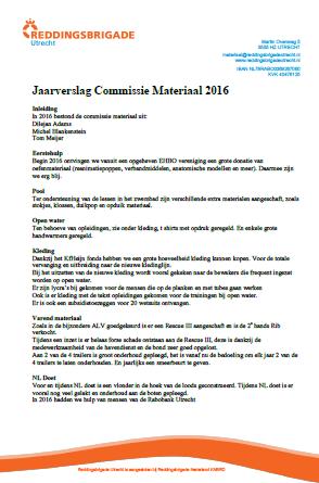 5) Jaarverslag Commissie Materiaal 2018