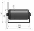 bekleding 2 mm dikte. - met kogellagering. - afmetingen rol : Ø x breedte : 64 x 125 mm.