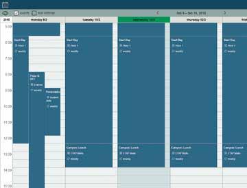 INTELLIGENTE TIJDSTURING Met de kalenderfunctie van Excellum2 kan u de verlichting plannen van dag tot dag en van uur tot uur.
