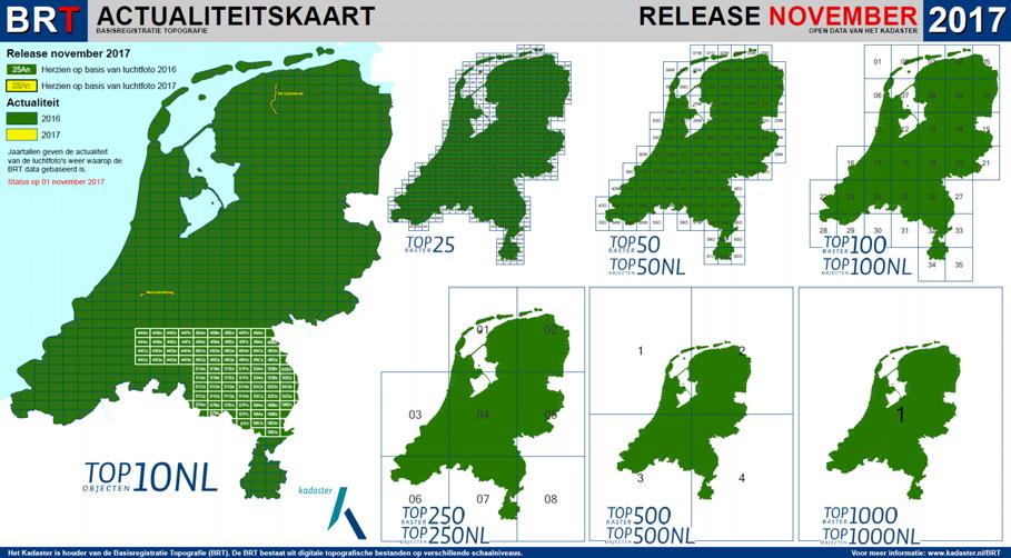 3.1 Actualiteit van de dataset Het Controleprotocol (Kadaster, 2017) geeft de volgende definitie van actualiteit: De actualiteit betreft het aantal kaartbladen dat geactualiseerd in de levering is