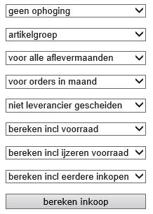 door middel van gekleurde velden wordt de actuele voorraad en de op basis van de geplaatste voororders in te kopen aantalen, aangegeven.