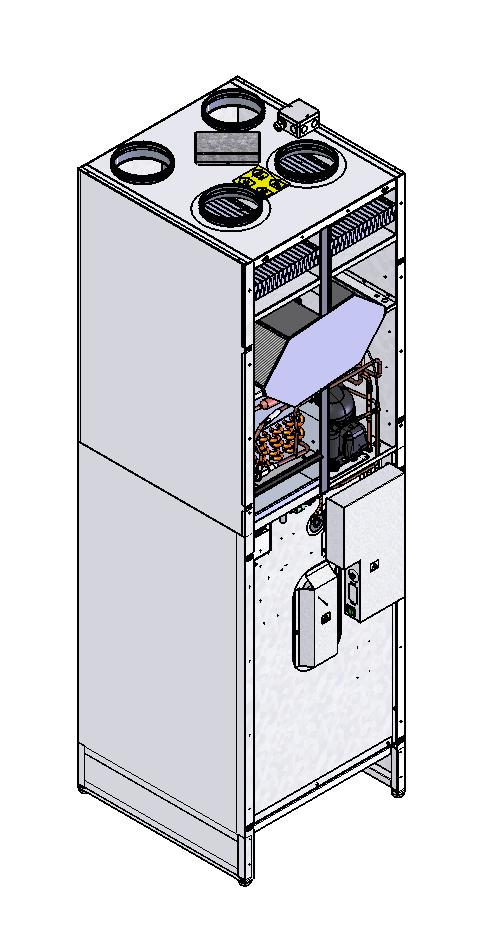 Verbinding met verwarmingselement /4 RG 15. Warmwatercirculatie 16. Verse lucht 17. Afvoerlucht 18. Filter voor afvoerlucht 19. Filter voor toevoerlucht. Ventilator voor toevoerlucht 1.