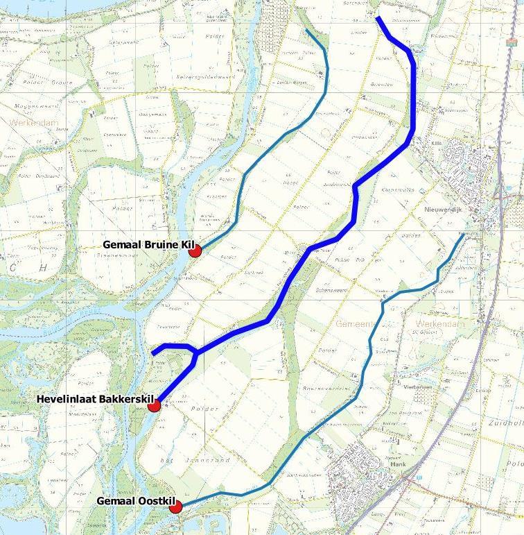 - Gebiedsbeschrijving - 2 Gebiedsbeschrijving 2.1 Watersysteem Dit onderzoek is uitgevoerd op drie locaties in de Oostwaard, nabij Werkendam en Hank.