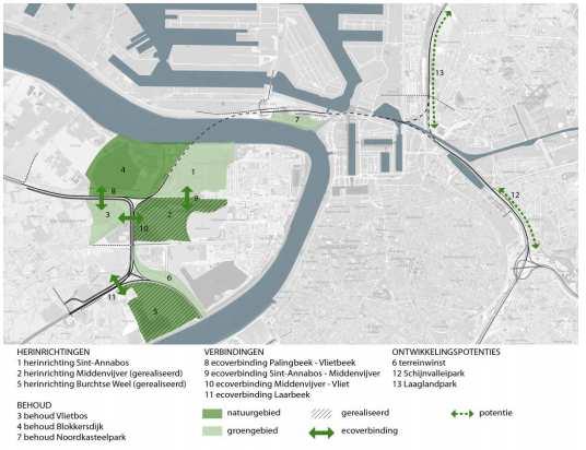 118 Schijnvalleipark? Meer schijn dan park, alleszins, zo n smalle groenstrook naast 27 (!) baanvakken. In de toelichtingsnota bij het ontwerp-grup staat op p.