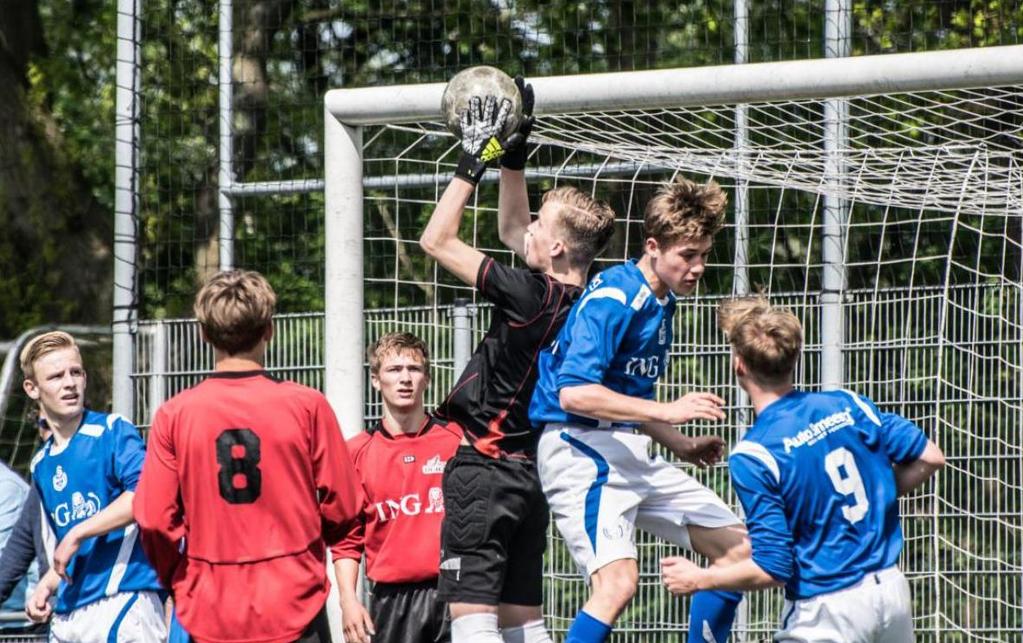 handen - Stompen van de bal bij lange tegenstanders - Is laatste