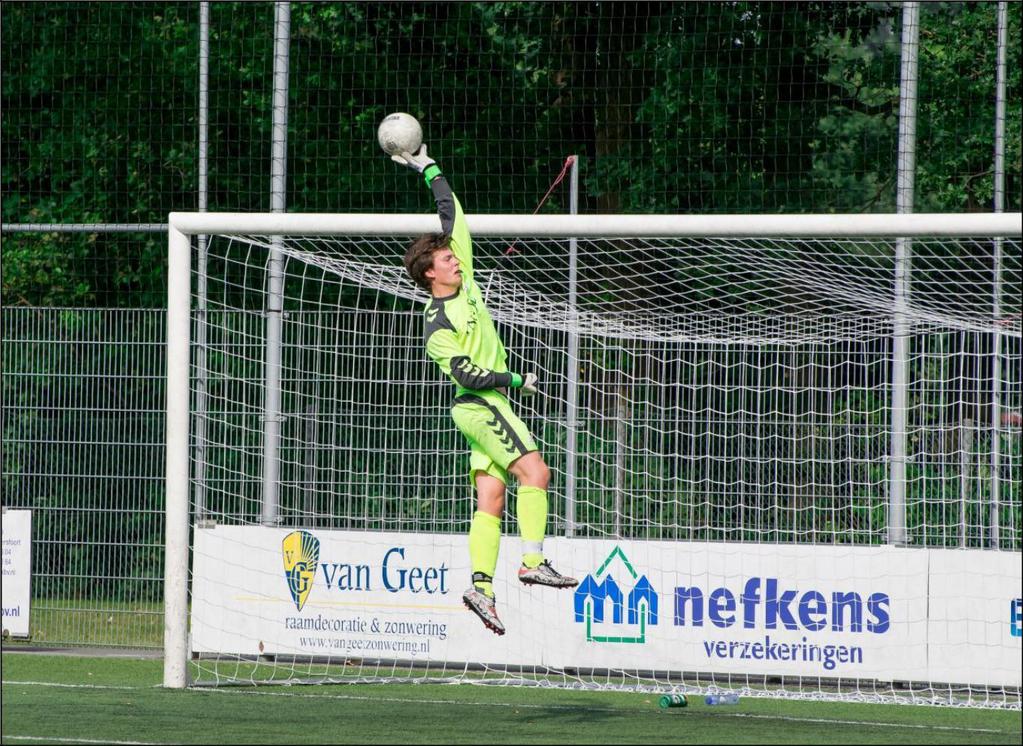 Tippen: - Arm strekken - Bal van de goal af (over) tikken (verlengen) en nakijken.