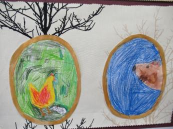 Opdracht 3 :Portret van Vos en de Haan of Kip(6+) De kinderen tekenen een portret van de vos en de kip. Zorg zelf voor enkele goeie afbeeldingen van vossen en kippen, het beste in profiel!