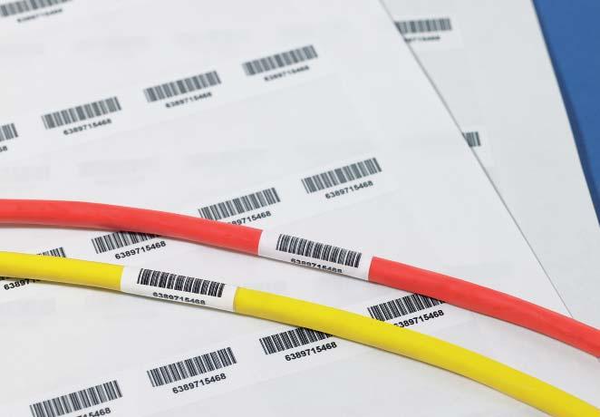 Zelflaminerende labels materiaal 1104 voor laserprinters Helatag -labels voor laserprinters zijn uitermate geschikt voor zelflaminerende aderen kabelmarkering.