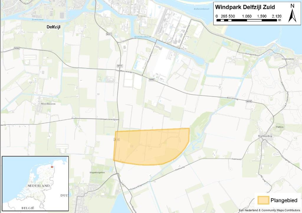 SAMENVATTING 1. Inleiding Verschillende initiatiefnemers willen in de gemeente Delfzijl het bestaande Windpark Delfzijl- Zuid uitbreiden met 21 windturbines.