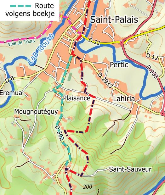 Traject 6 Na Hagetmau (grens Landes en Pyrénées Atlantique) is de route slecht aangegeven met schelpen. De GR-route (wit/rood) is hier echter wel uitstekend aangegeven.