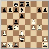 Lh6# Ach, Watson heeft het allemaal al uitgelegd 15. Dh3, Pe7 16. Pc3, Lc6 17. Pe4, Pd5 18. Pxd6, Dxd6 19. Dh4, a5 20. a3, Pf6 21. Dc4, Td8 22. Lc2, b5 23.