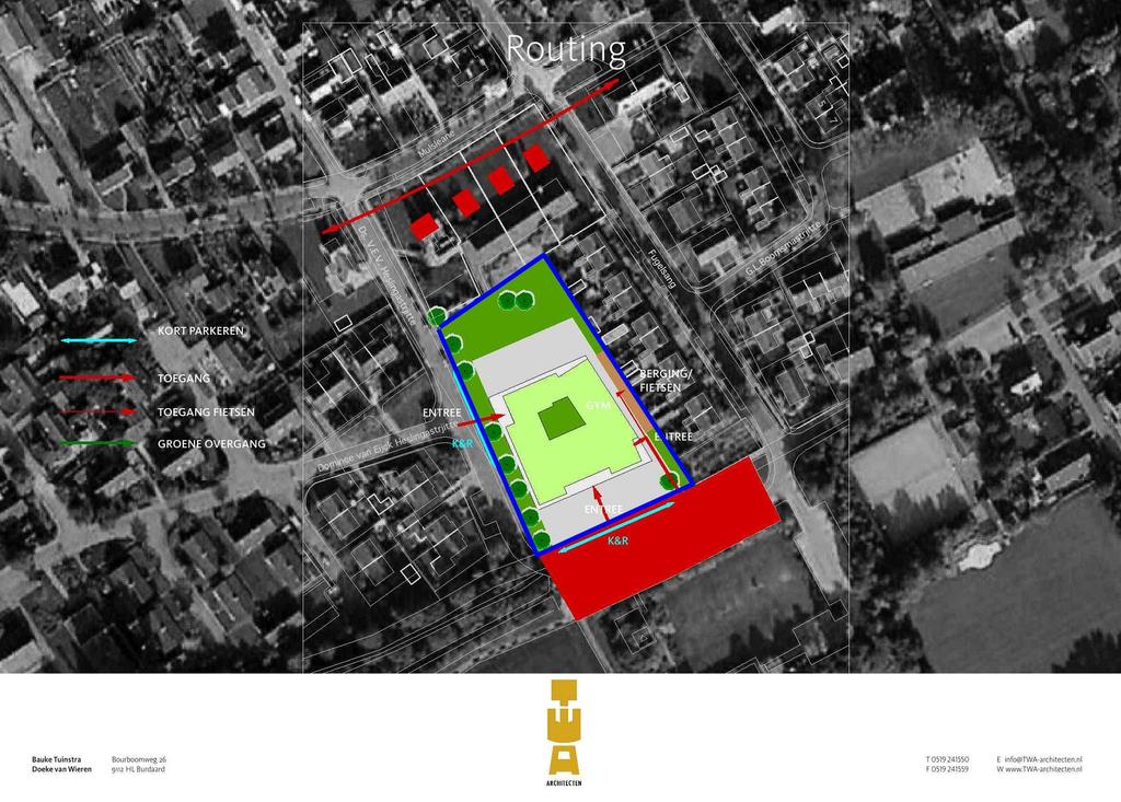 Afbeelding 2. Toekomstige situatie op de onderzoekslocatie (blauw omlijnd).