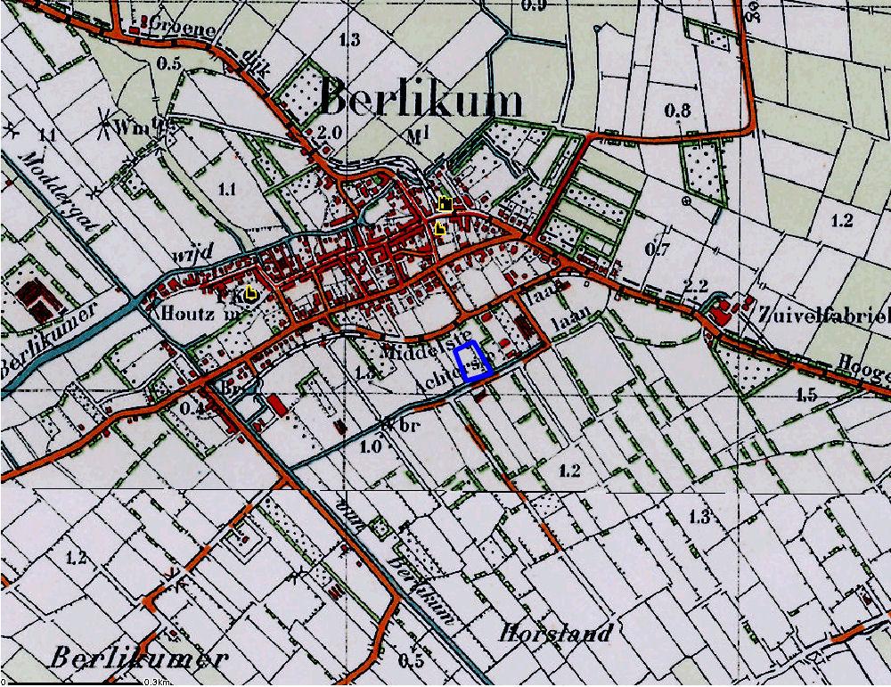 kaart uit begin 19e eeuw. Bron: www.hisgis.