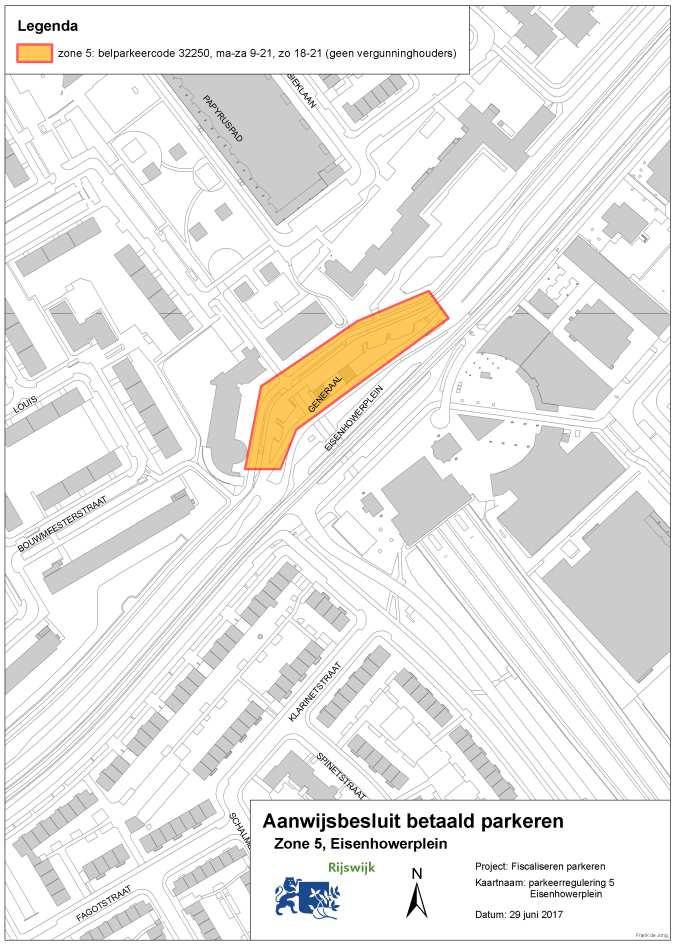 1.14 Plaatsen van betaald parkeren zone 5 bijgevoegde kaarten voor zover niet op een andere wijze een parkeerverbod geldt.