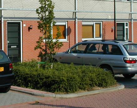 Indien er een aparte stalling voor winkelwagens op het parkeerterrein benodigd is, dient deze een rustige uitstraling te hebben en zich zo