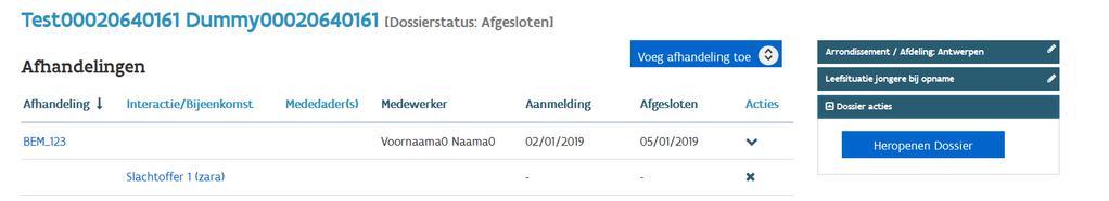 9. DOSSIER HEROPENEN In het overzicht van de dossiers, filter je op afgesloten dossiers en klik je op het dossiernummer (BNC_ ) dat je wil heropenen.
