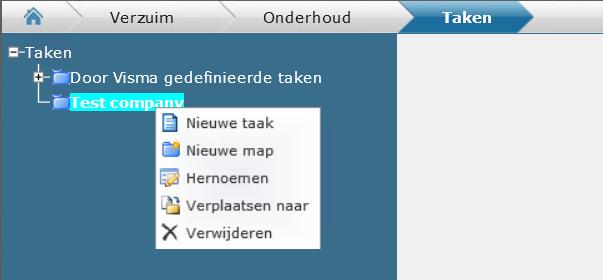 Klik met uw rechtermuisknop op de nieuwe map en kies voor Nieuwe taak: U kunt er ook voor kiezen om onder deze nieuwe map meerdere sub mappen te maken om een onderverdeling te maken in eigen taken.