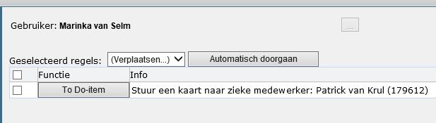 De Taken lijst is een verzameling taken die u via een knop direct kan benaderen.