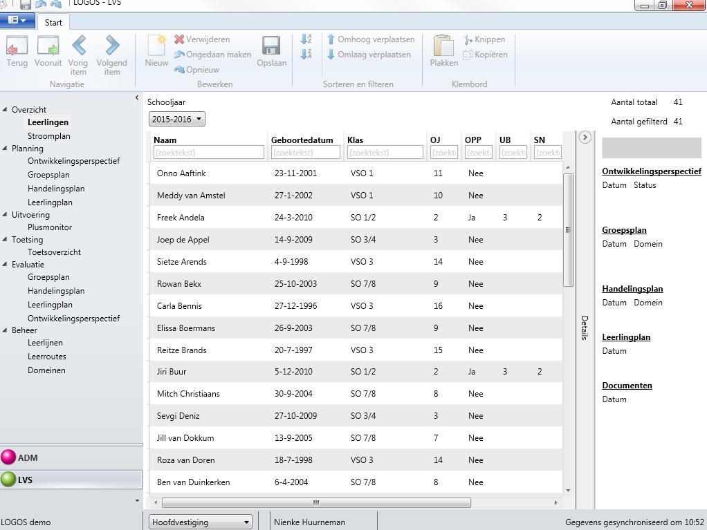 3.2 Administratieve locatie en vestiging Onderin de balk van LOGOS wordt weergegeven in welke administratieve locatie is ingelogd, in welke vestiging is ingelogd en welke medewerker is ingelogd