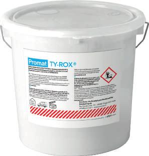 Promat -TY-ROX Promat -TY-ROX is een waterige één-component primer op basis van synthetische harsen, die uitstekend hecht op behandelde en niet- behandelde metalen en niet-metalen ondergronden