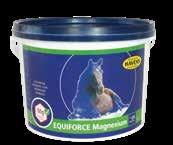 EquiForce Magnesium Hoogst mogelijke gehalte pure magnesium (54%) EquiForce Magnesium bevat een hoog gehalte aan eenvoudig opneembare magnesium, welke zeer belangrijk is voor de spier- en