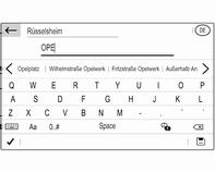 38 Navigatie Voer een adres of zoekterm in. Bij invoer van tekens wordt een bijpassend adres gezocht en de lijst met gevonden adressen voortdurend bijgewerkt. Kies het gewenste lijstitem.