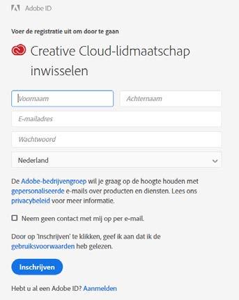 5. Je ziet nu de volgende pagina, gebruik hier je bestaande Adobe ID of