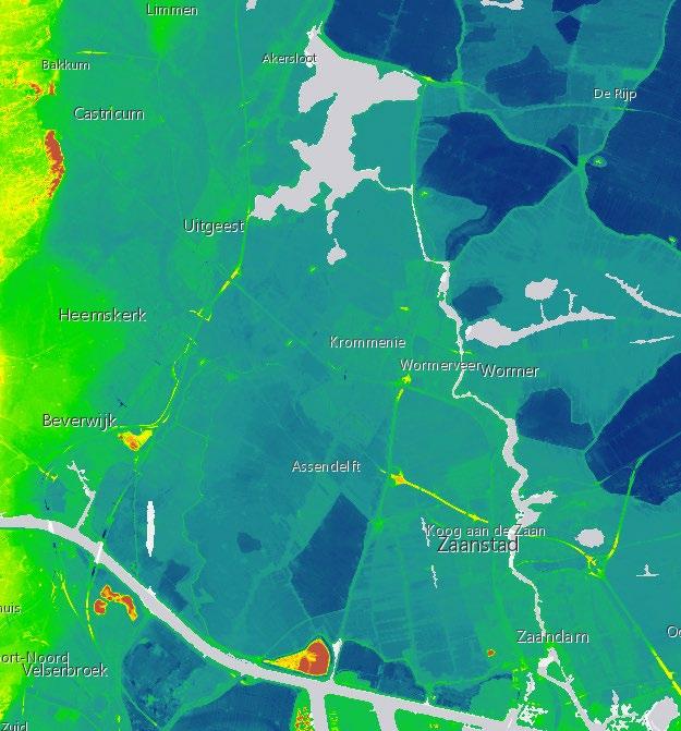 Assendelft - Krommenie Provincie Noord-Holland Uitsnede historische kaart 80 (Topotijdreis) Uitsnede hoogtekaart (Actueel Hoogtebestand Nederland) ONTSTAANSGESCHIEDENIS Het veengebied van de huidige