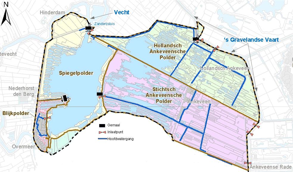 Fig.9.8: Het hoofdwatersysteem Huidig grondgebruik Natuur Het grootste deel van het gebied bestaat uit natuur met een belangrijke Europese status.