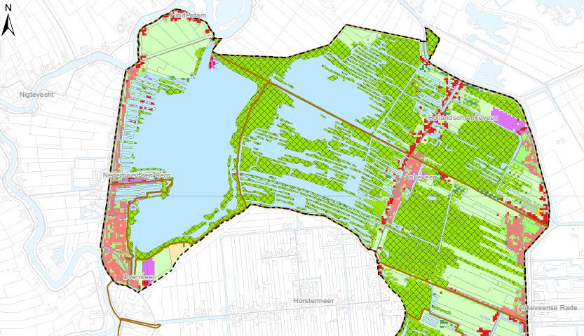 Fig.9.10: Grondgebruik Landbouw Er zijn nog enkele percelen landbouwgebied (grasland), met name ten noorden van de Spiegelplas.