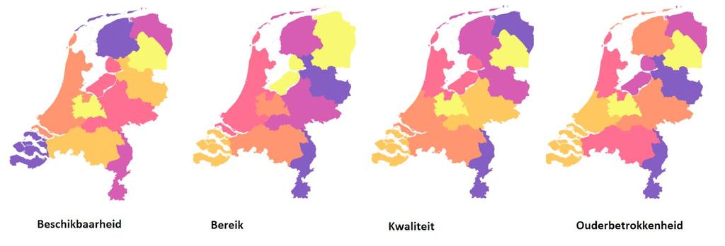 Lekstroom, Rijnmond, Utrecht West, Zuidoost Utrecht, Drente, Eemland en Gooi en vechtstreek scoren laag op kwaliteit.