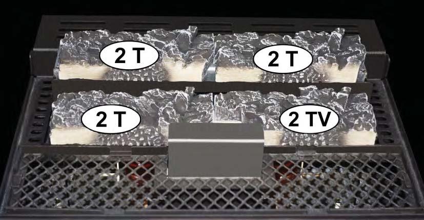 Installatie 2. Plaats de keramische emberroosters op de onderste en bovenste hoofdbranders, zoals onderstaand weergegeven. Zie 2.6 voor de nummers van de onderdelen. 3.