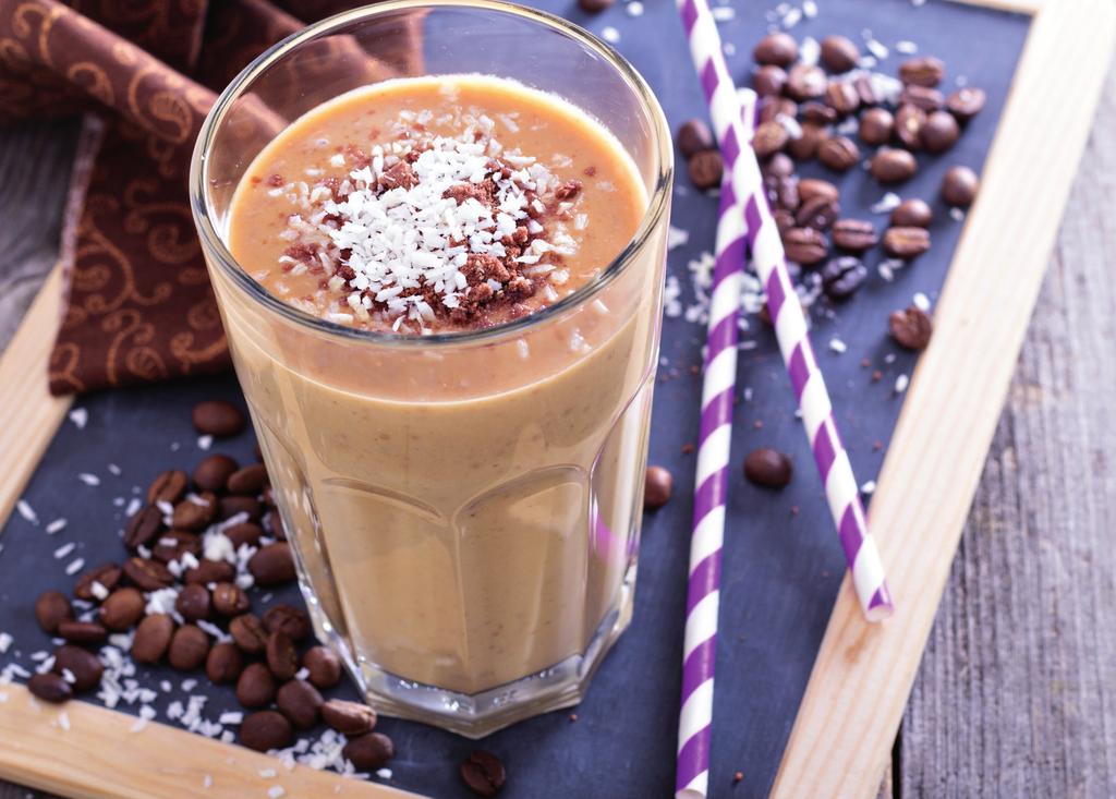 Recept 8: Hot Coffee Creation 1 kopje espresso 200 ml halfvolle melk 1 theelepel cacaopoeder Doe 200 ml halfvolle melk in een pan, voeg de Lupine Protein Shake Vanilla toe.