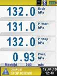 Via het Startmenu start u met de functie START Drukval de drukvalmeting. Tijdens de drukvalmeting toont een teller de werkelijk verstrijkende tijd in seconden en minuten. fig.