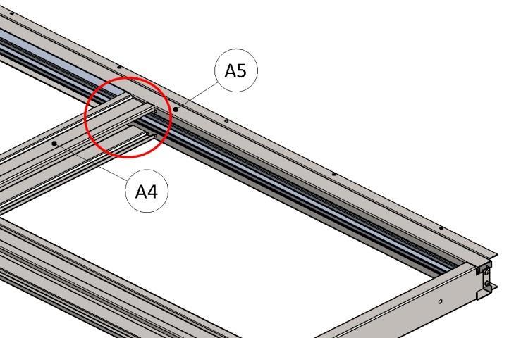 3 A4 Bevestig de brug A4 met behulp van de haakverbinding