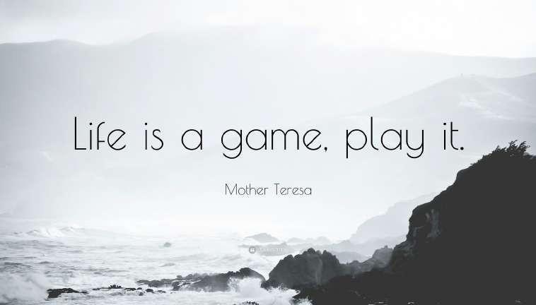 15 Life is a game, play it! Het spel is allang in volle gang. Wat doe jij? Blijf jij in de coulissen staan of stap je naar voren? Bibberend en wel?