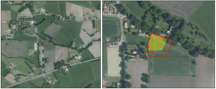 HOOFDSTUK 2 HUIDIGE EN GEWENSTE SITUATIE PLANGEBIED 2.1 Huidige situatie plangebied en omgeving De omgeving van het plangebied bestaat uit een cluster van woonerven aan de rand van de kern Dijkerhoek.