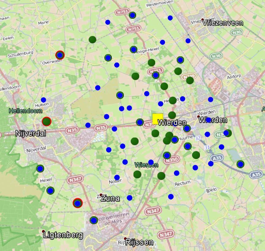 Conclusie Over de periode vanaf 1981, die perspectieven biedt voor het afleiden van een stationair verlagingsbeeld met tijdreeksanalyse zijn er voldoende grondwaterstandreeksen beschikbaar, met ook