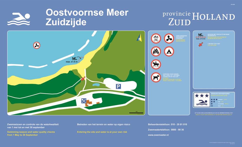 Figuur 2.2: informatiebord met zwemzone op zwemwaterlocatie Oostvoornse Meer Zuidzijde 2.
