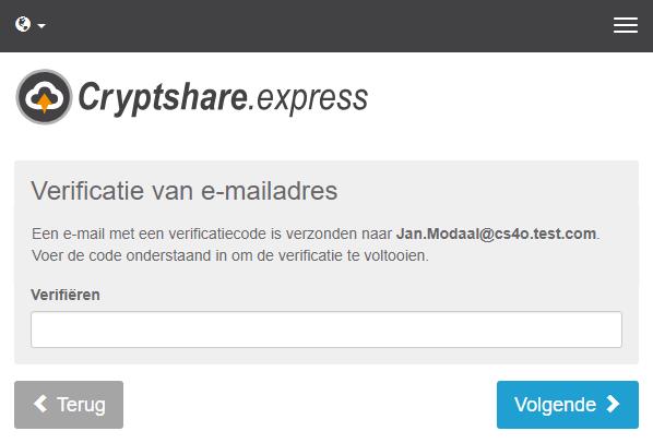 De eerste keer dat u de webapplicatie gebruikt, wordt u gevraagd om uzelf te verifiëren. Dit is nodig om er zeker van te zijn dat u daadwerkelijk over het opgegeven e-mailadres beschikt.