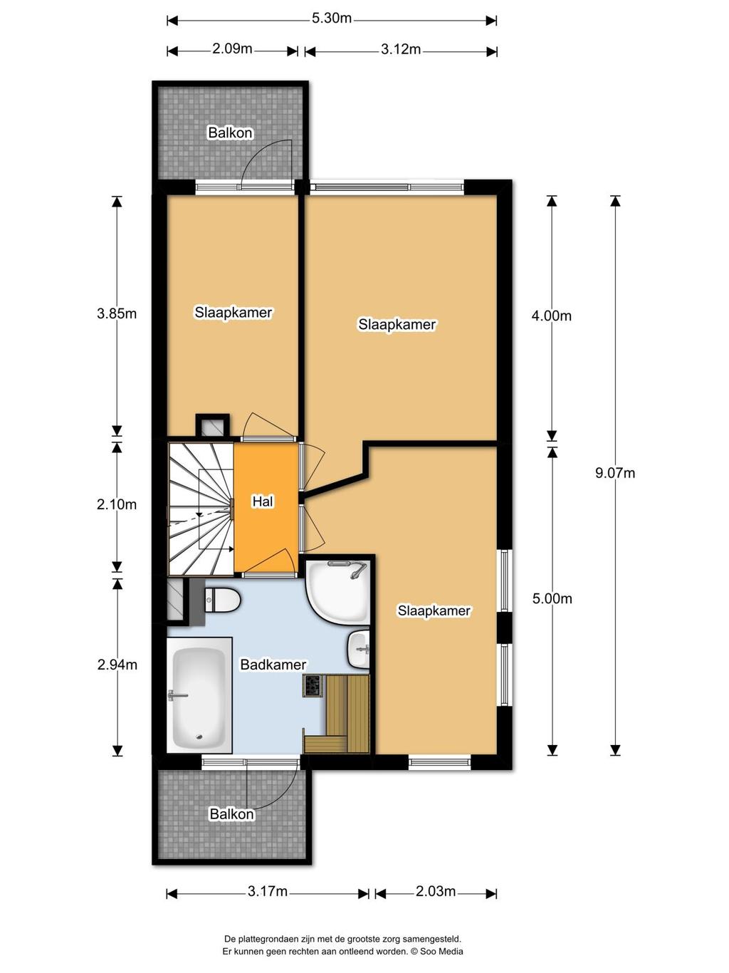 PLATTEGROND De plattegrond is niet op schaal en is bedoeld een indicatie te geven van